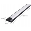 Panel natynkowy lampa podłużna czarna do garażu 120cm 36W 4000K barwa neutralna SLP2934