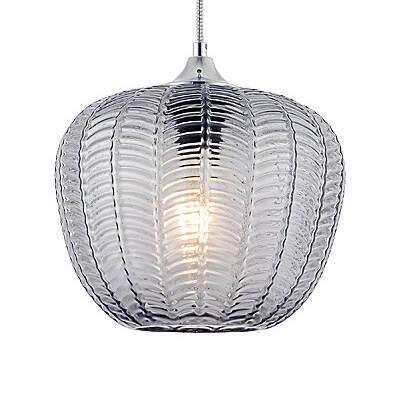 Wisząca lampa szklana Monet 3177 do jadalni nad stół chrom przydymiona