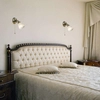 Lampa ścienna retro nad łóżko Martha 5014 Rabalux szklany klosz patynowa