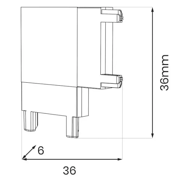 Łącznik szynowy magnetyczny typu L Slim Magnetic ML2218 biały