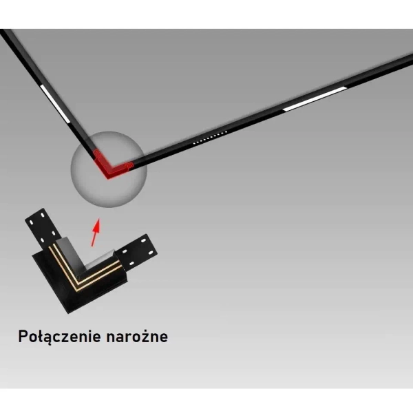 Szynowa oprawa Magneto Abigali LWQ-M09 LED 24W l-kształtna czarna