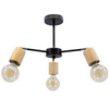 Regulowana LAMPA sufitowa 1981/3 BL JD Elem loftowa OPRAWA drewniane reflektorki czarne drewno