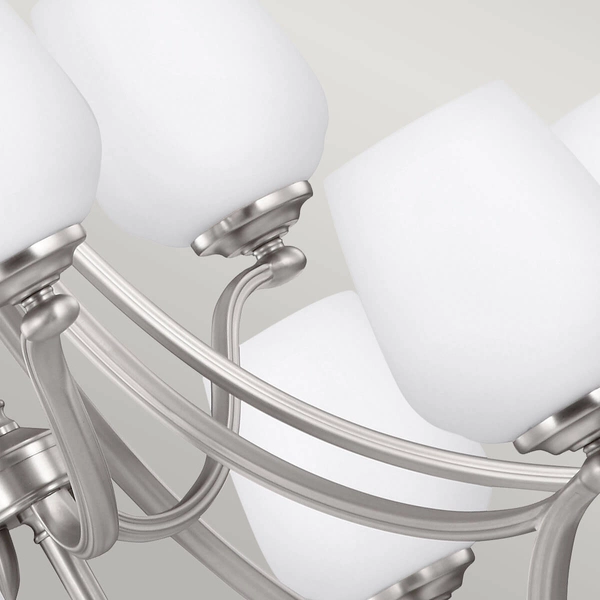 Żyrandol metalowy Vintner FE-VINTNER9 na łańcuchu nikiel biały