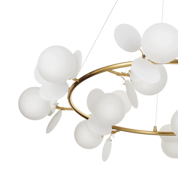 Żyrandol glamour CHIC ST-DL-2969 pierścień do salonu biały złoty