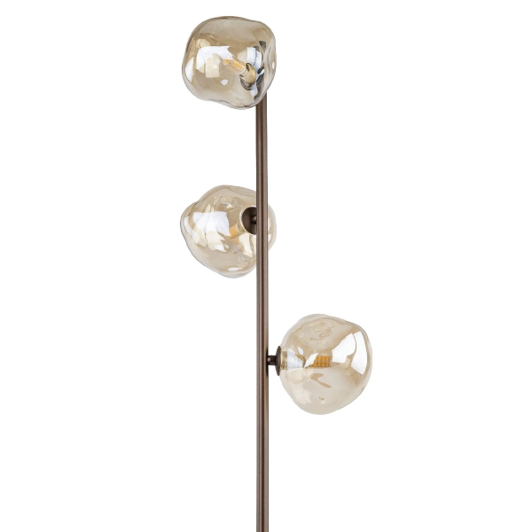 Stojąca lampa do sypialni Lava Brown 16150 szklane klosze brązowy