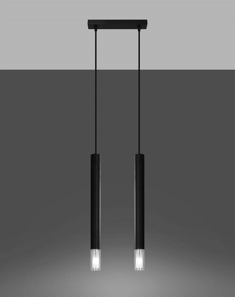 Czarna lampa wisząca SL.0961 minimalistyczne tuby do salonu
