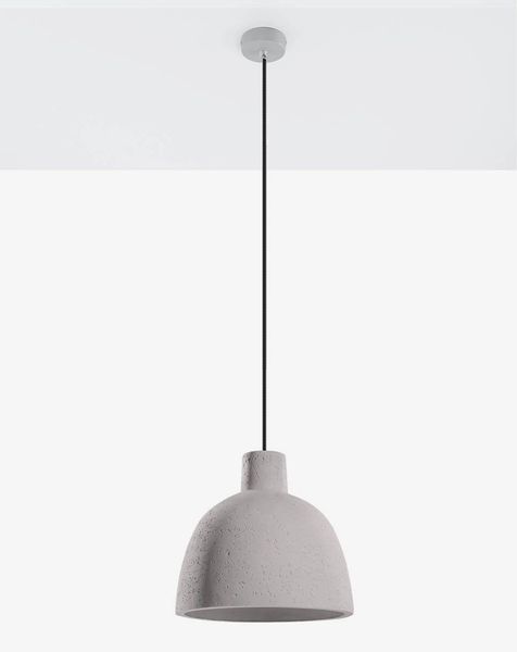 Betonowa LAMPA wisząca SL.0281 kopuła OPRAWA zwis beton szary