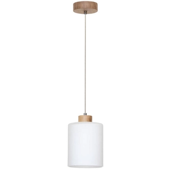 Skandynawska lampa wisząca ZEFIR 111860174 loft szklany zwis biały drewno