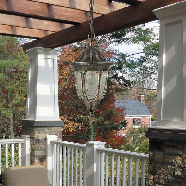 Wisząca LAMPA klasyczna MILANO 8374 zewnętrzna latarenka outdoor złoto antyczne OUTLET