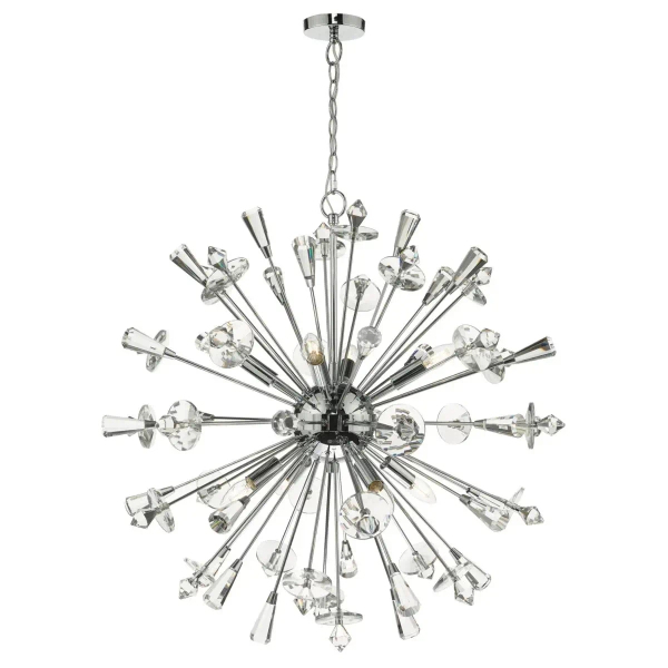 Designerska wisząca lampa Exodus EXO0850 kryształowa chrom
