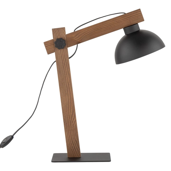 Lampka nocna rustykalna Oslo 5345 TK Lighting do sypialni drewniana czarna