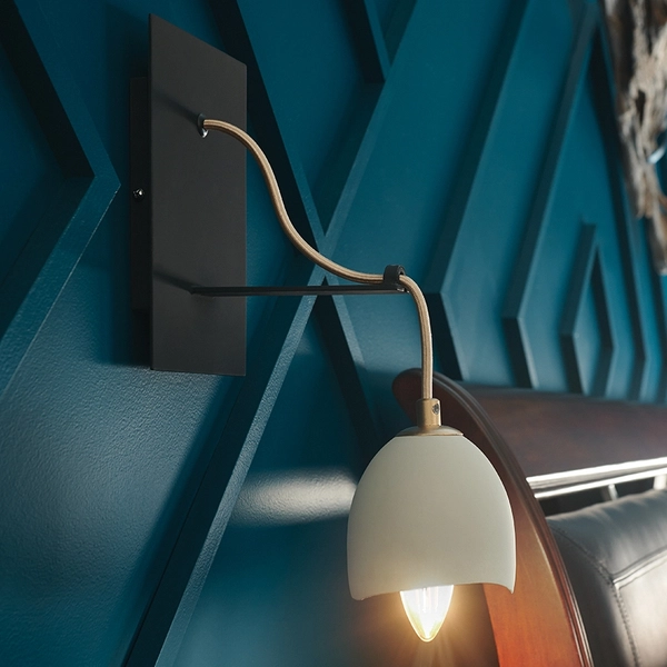 Kinkiet ścienny QN-NULA1 ceramiczny do sypialni biały