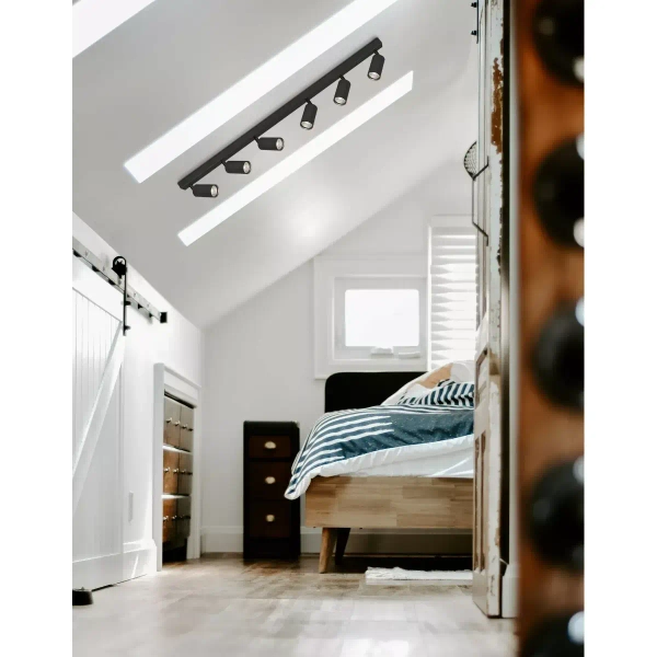 Plafon LAMPA sufitowa Monti K-4555 Kaja regulowana OPRAWA metalowe reflektorki tuby czarna