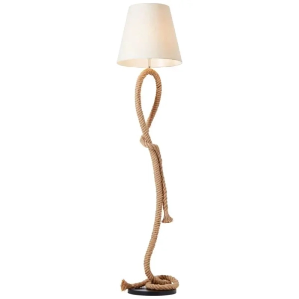 Podłogowa lampa lina Sailor 94979/09 z abażurem biała brązowa