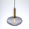 Loftowa LAMPA wisząca NORFOLK 317391 Polux plisowany ZWIS szklany nad łóżko przydymiony
