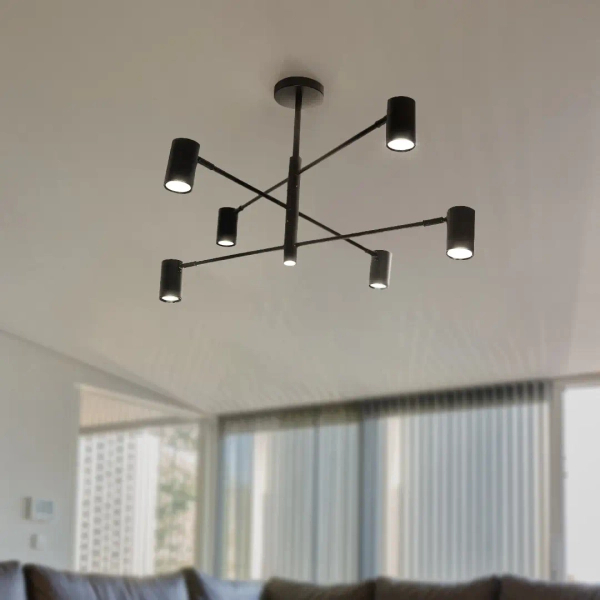 Loftowa lampa sufitowa 1118 regulowana tubki czarny