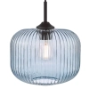 Szklana wisząca lampa Demarius DEM0123 do przedpokoju niebieska czarna