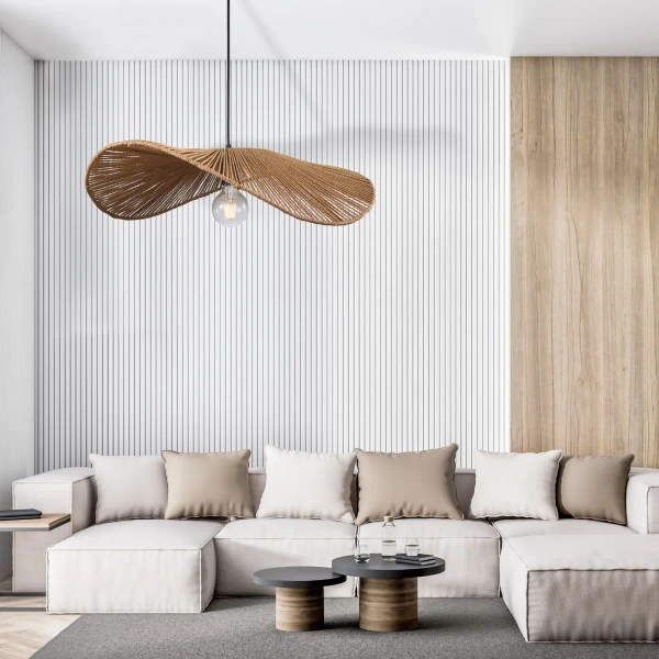 Wisząca lampa bambusowa Capri 329127 nad wyspę eco beżowa