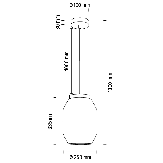 Lampa wisząca VASO 179010174 abażurowa szklany słoik przezroczysty drewno