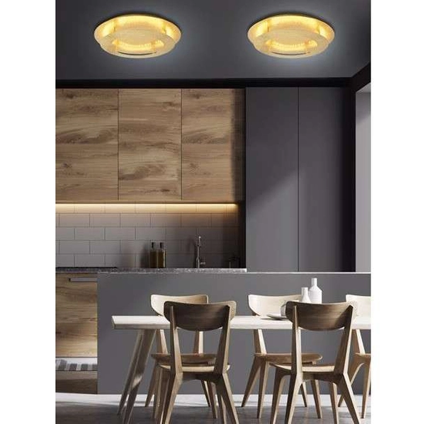 Plafon LAMPA sufitowa MERLE 98-66190 Candellux metalowa OPRAWA okrągła LED 24W 3000K art deco pierścień złoty