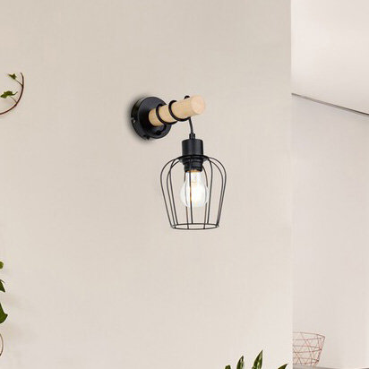 Industrialna LAMPA ścienna FABIAN 5244 Rabalux druciany kinkiet do salonu czarny