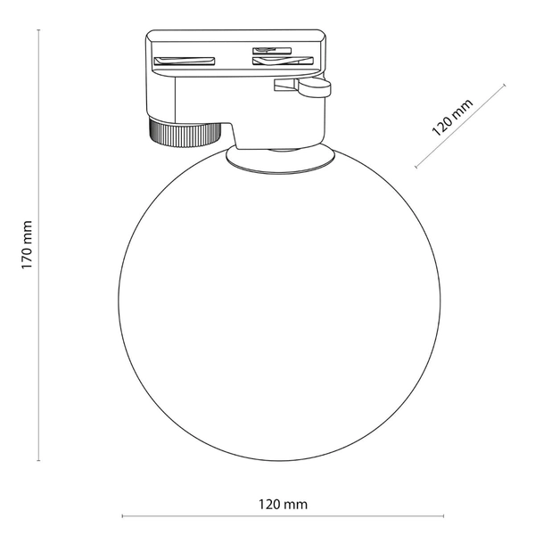 Oprawa szynowa 1-fazowa Tracer 4923 TK Lighting szklana mleczna kula