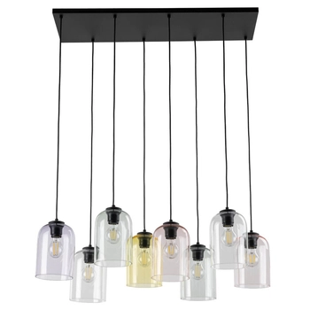 Zwisająca lampa do sypialni Molly 10303 tubka szklana multikolor czarna