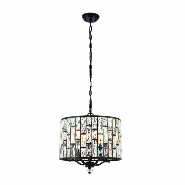 Kryształowa lampa wisząca Belle 69390 Endon glamour czarna przezroczysta