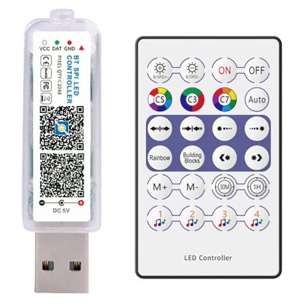 Łańcuch świąteczny girlanda 324405 LED 10W RGB USB z pilotem przezroczysty