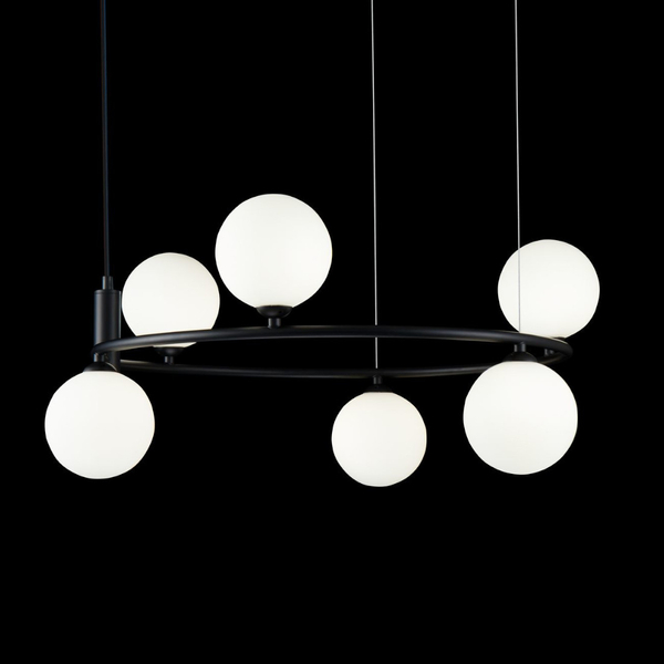 LAMPA wisząca RING MOD013PL-06B Maytoni modernistyczna OPRAWA szklane kule zwis czarny