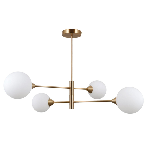 LAMPA sufitowa EVORA PND-55342-4-HB Italux molekuły kule mosiądz białe