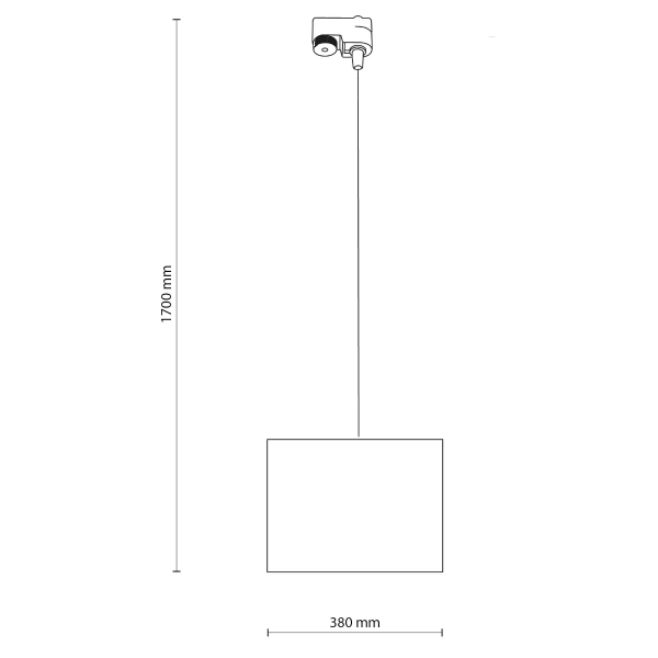 Szynowa lampa wisząca 1-fazowa Tracer 10670 z abażurem szary