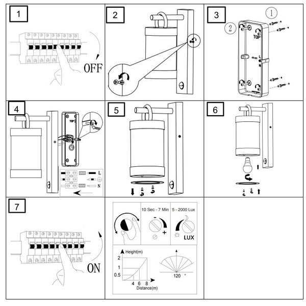 Industrialna LAMPA elewacyjna CUSTYRA  DL131204169 Trio ścienna OPRAWA ogrodowa outdoor z czujnikiem ruchu IP44 biała