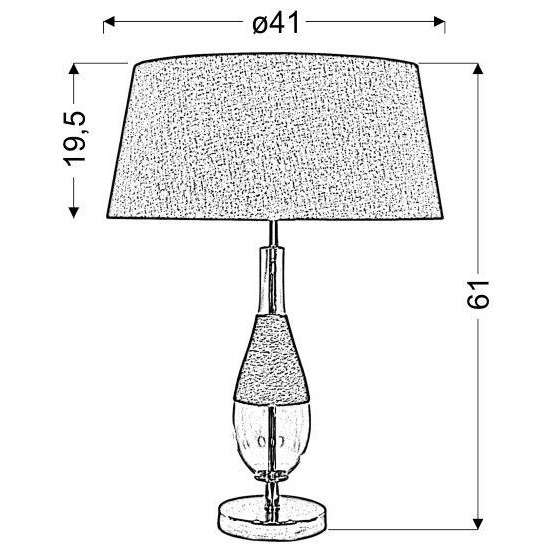 Stojąca lampa klasyczna ECO 41-21489 abażurowa sznurek beżowy przezroczysty