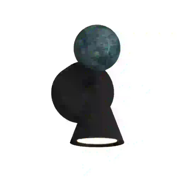 Ścienna lampa trawertynowa BINGO czarna W0444 1xLED 8W 3000K stożek