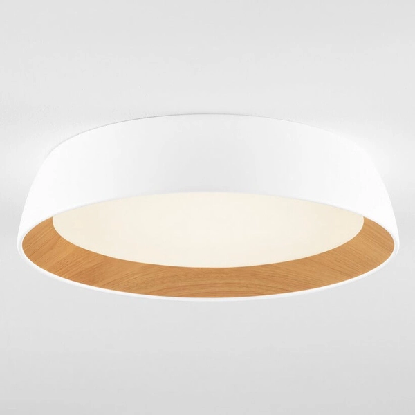 Ledowy plafon na przedpokój CARACOLLO LE44811 39W 3000K biały drewniany