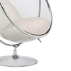 Kulisty fotel z poduszką Bubble JH200-2.56 King Home obrotowy chrom beżowy