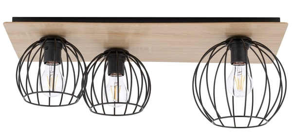 Sypialniany plafon Cyber 32359 natynkowa lampa druciana czarna