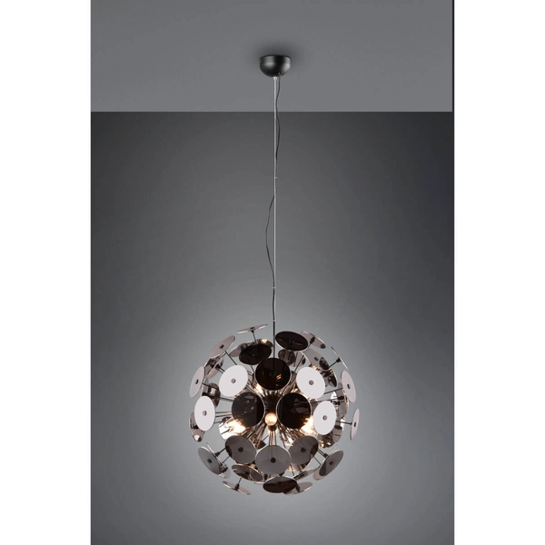 Wisząca lampa Discalgo 309900657 Trio dekoracyjna srebrna czarna