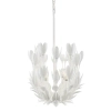 Żyrandol do salonu Flora QN-FLORA3-WHT kwiaty metalowe białe
