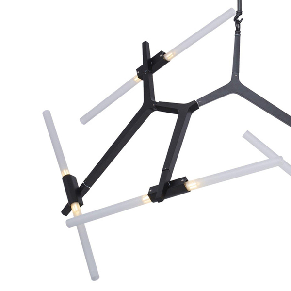 Lampa wisząca futurystyczna Sticks ST-1001-6 black Step do salonu czarna