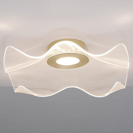 Modernistyczna LAMPA sufitowa CALI LE41369 Luces Exclusivas metalowa OPRAWA plafon LED 31W 3000K falująca meduza złota