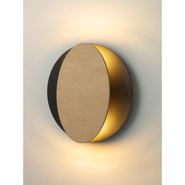 Ekologiczna lampa ścienna Ovo 40872 round ball czarna naturalna