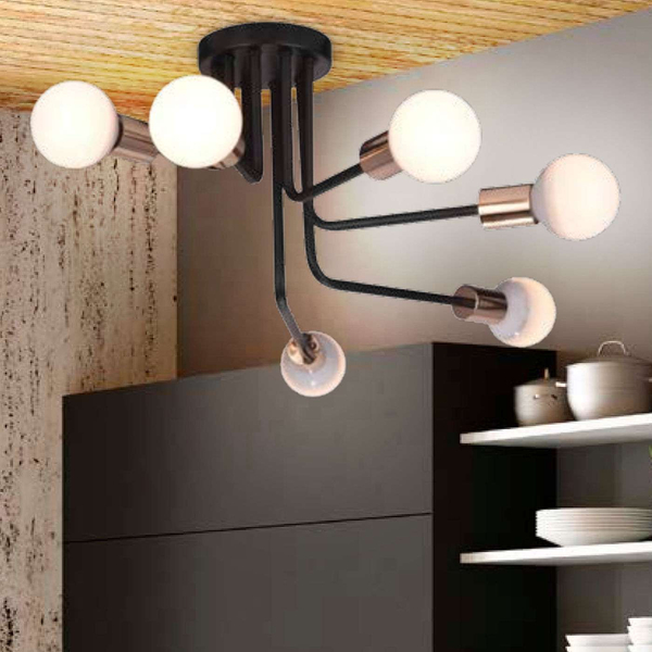 Plafon lampa sufitowa SPILL 36-56542 metalowa industrialna sticks czarna