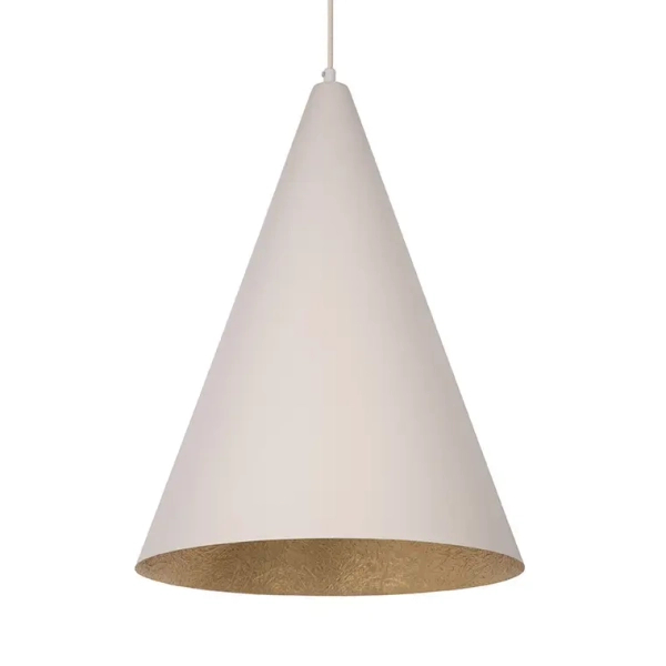 Zwisowa stożkowa lampa VESUVIO 41066 sypialniana beżowa złota