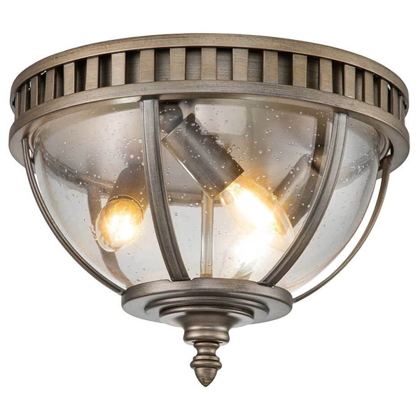 Lampa sufitowa szkło Halleron KL-HALLERON-F-BU Kichler IP44 przezroczysty brąz
