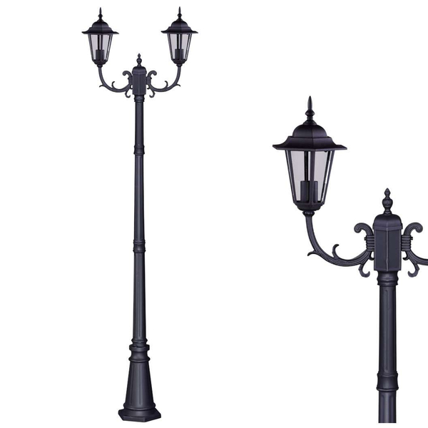 Stojąca LAMPA zewnętrzna STANDARD K-7064A2/2 czarny Kaja klasyczna ogrodowa latarnia IP44 czarna