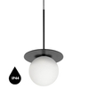 Łazienkowa lampa wisząca Borra BRB122PS0 kulista IP44 biała czarna