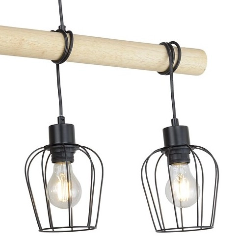 Druciana LAMPA wisząca FABIAN 5247 Rabalux drewniana belka czarna