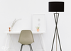 LAMPA podłogowa SANDGLASS FSG-B-E27 Abigali stojąca OPRAWA abażurowa czarna